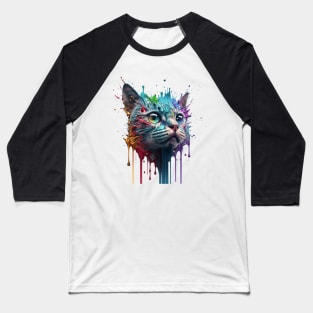 Cat Splash Art: Playful Fantasy Portrait #4 Baseball T-Shirt